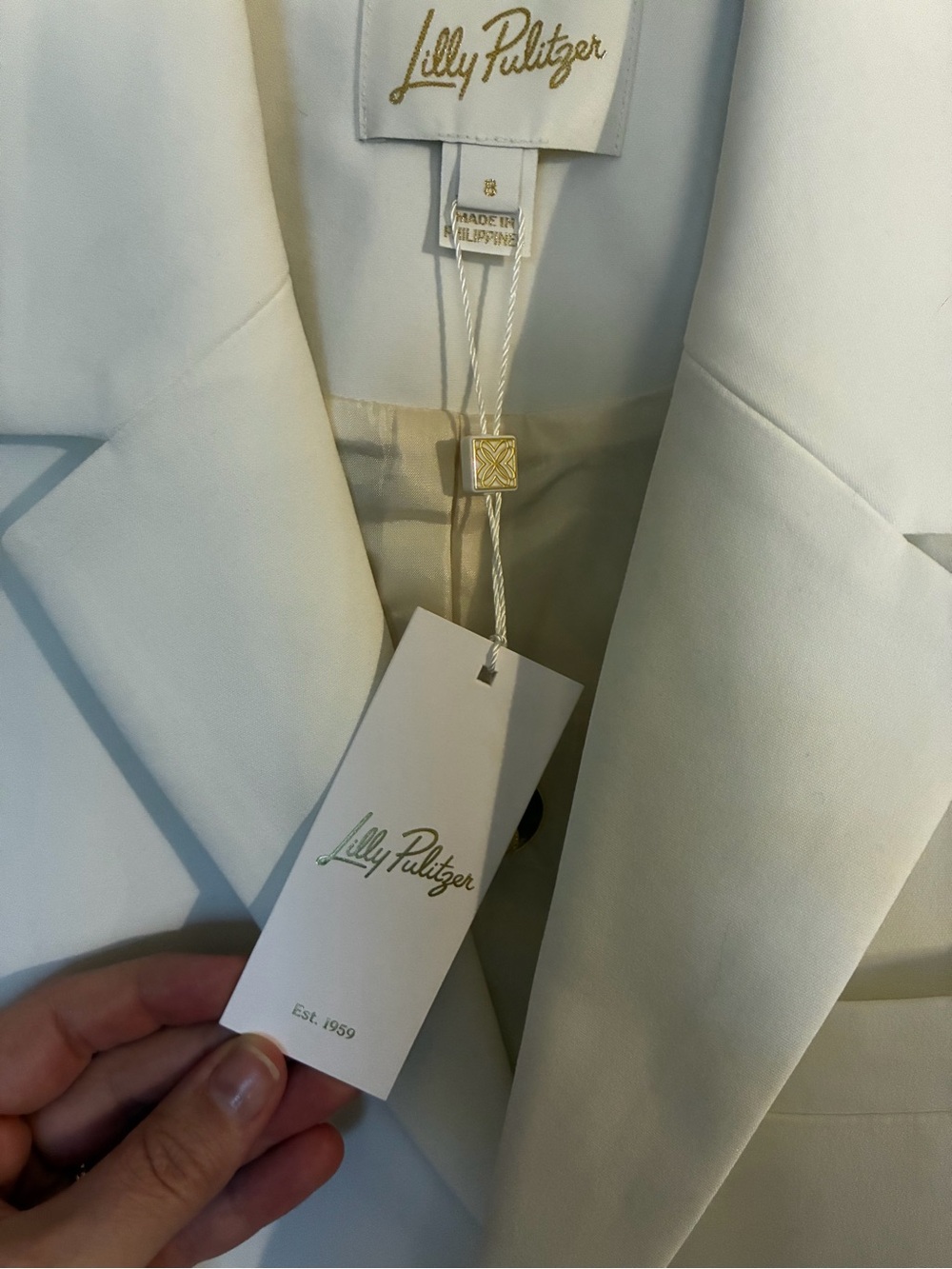NWT Lilly Pulitzer Amryn Blazer in Coconut Size 8 - Picture 7 of 12